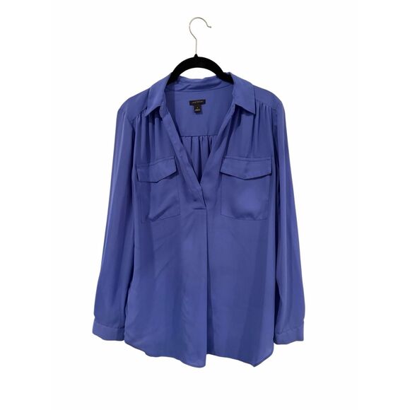 Ann Taylor Tops - Ann Taylor Blue Camp Blouse- Size M